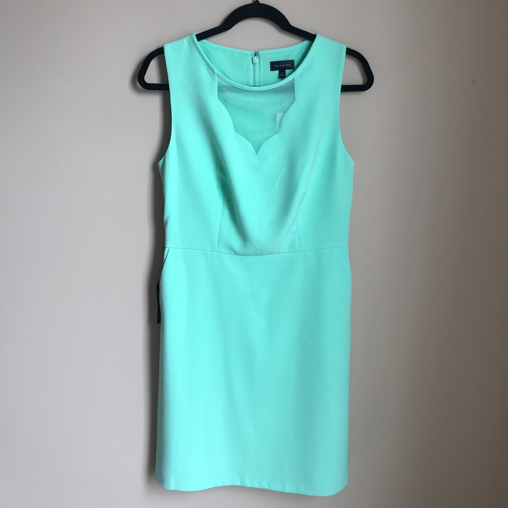 NWT The Limited Mint Scallop Dress - Picture 2 of 9